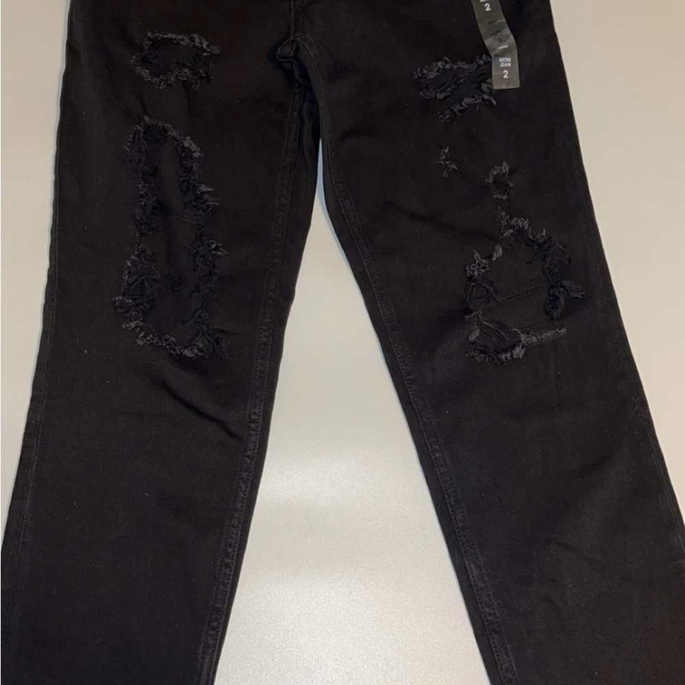 Black Distressed Women's Jeans - Picture 2 of 7